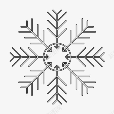 冬天的雪花雪花寒冷水晶图标图标