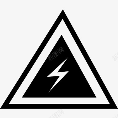 危险三角形符号内有螺栓标志标志科学图标图标