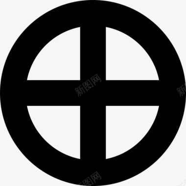 带十字的圆的地球符号符号空间图标图标
