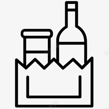 葡萄酒购物包装图标图标