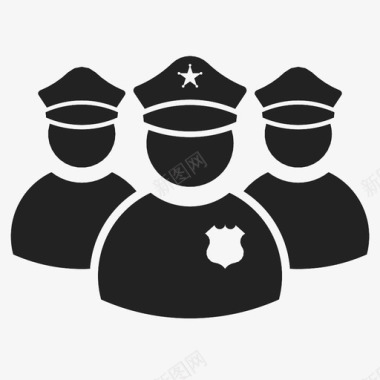 警察部队警官执法图标图标