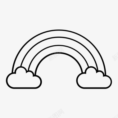 七色彩虹花纹彩虹天气向导光谱图标图标