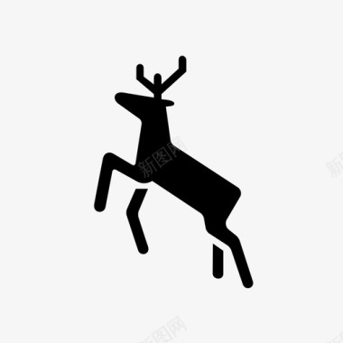 鹿哺乳动物跳跃图标图标