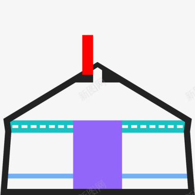 欧式蒙古包框架帐篷图标图标