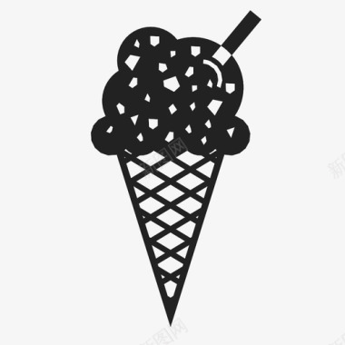 冰淇淋甜筒冰淇淋筒夏季图标图标