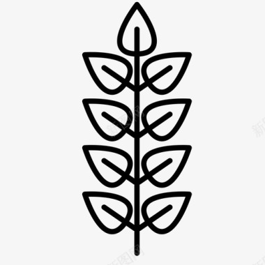 叶枝芦苇植物图标图标