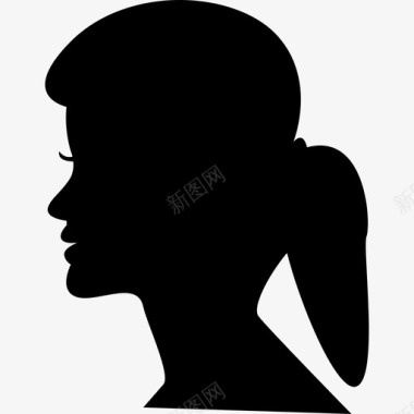 马尾辫女性头型人物发廊图标图标