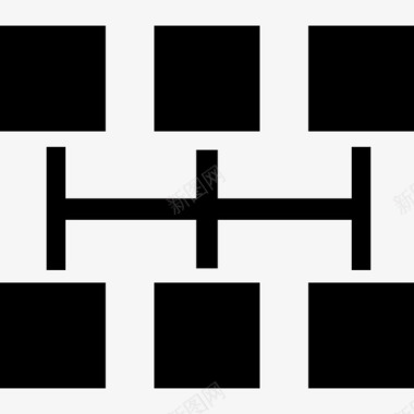 六个黑色方块图形界面方块图图标图标