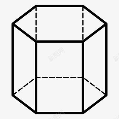 形状和符号六角棱镜符号形状图标图标