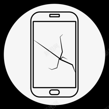 手机坏了智能手机白手机图标图标