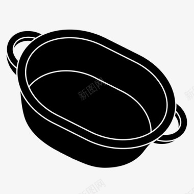 餐具锅中等黑眼镜厨房图标图标