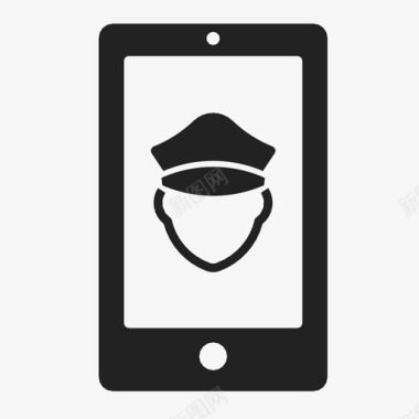 警用智能手机警长安全图标图标