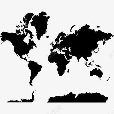 世界地图地球位置二维图纸图标图标