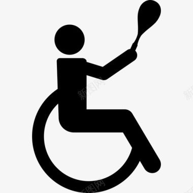 运动项目标志残奥会网球由一个人练习轮椅运动项目多项目图标图标
