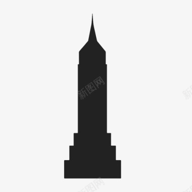 曼哈顿帝国大厦纽约纪念碑图标图标