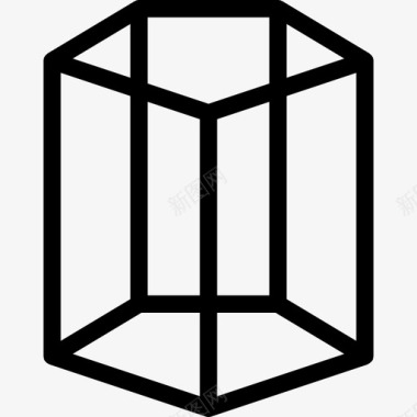六角形圆柱体已售出形状图标图标