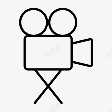 矢量电影放映机视频放映机屏幕倒带图标图标