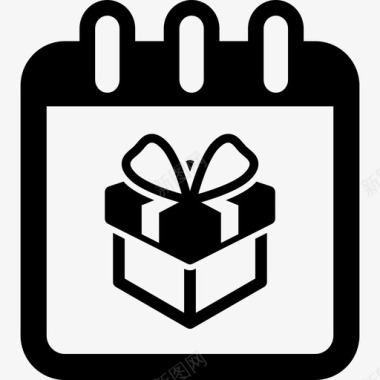 提醒日历页面上的生日礼物盒界面日历图标图标