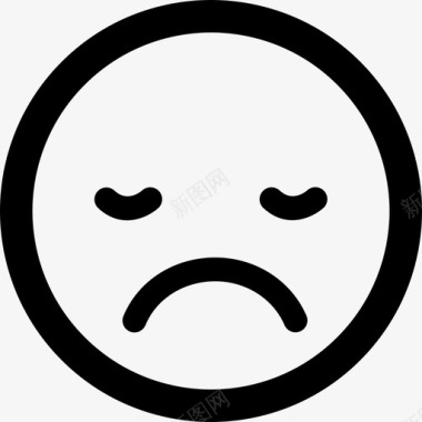 表情符号的方悲伤困倦的表情符号脸方界面圆润情绪圆润图标图标