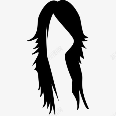 长发女性深色长发造型造型发廊图标图标
