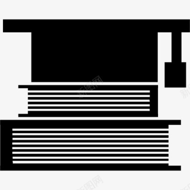 教育书籍和毕业帽在上面学术2图标图标