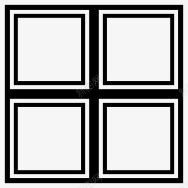深窗单元正方形图标图标
