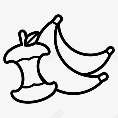 有机垃圾消费品苹果香蕉图标图标