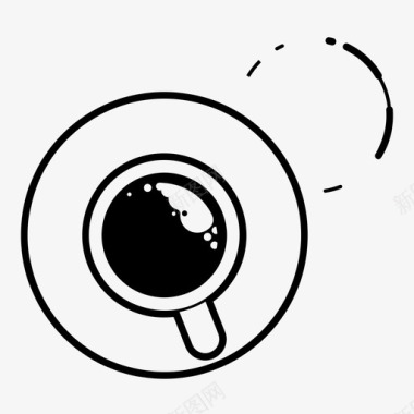 咖啡圈马虎杯垫图标图标