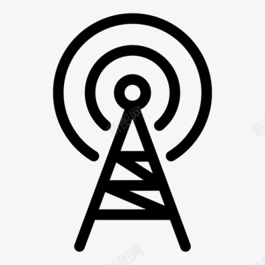 卫星传输无线电台wifi传输塔图标图标