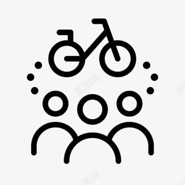 自行车共享单车共享骑乘图标图标