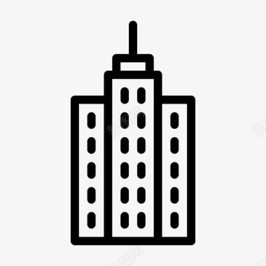 摩天大楼规划多个图标图标
