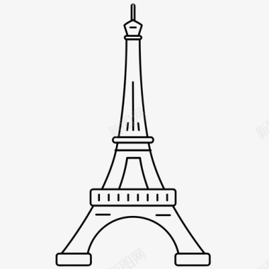 巴黎埃菲尔铁塔世界奇观图标图标