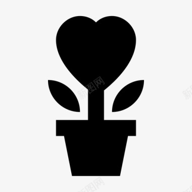 心在植物爱和浪漫的材料标图标图标
