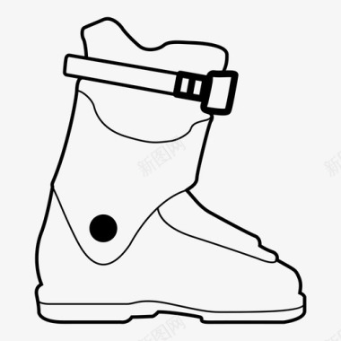 扣带滑雪靴轮廓杰作图标图标