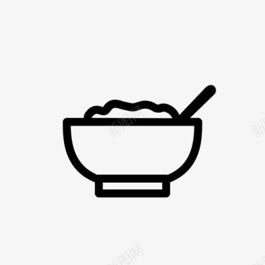 碗和勺子牛奶叉子图标图标
