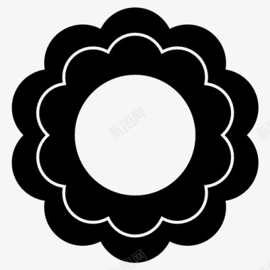 无朵玫瑰花徽章横幅雏菊图标图标