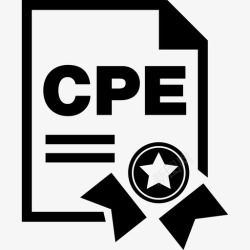 CPE学历证书带有字母CPE和缎带学术2图标高清图片