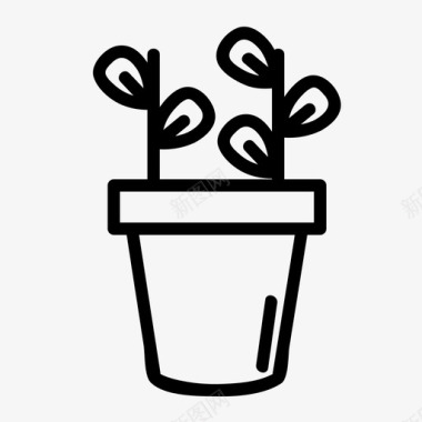 藤蔓花盆植物图标图标