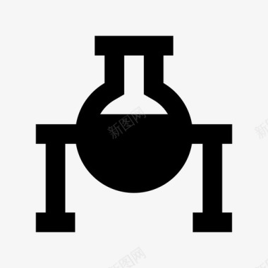 深色底圆底烧瓶科学实验室研究图标图标