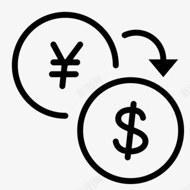 日元兑美元兑换货币图标图标