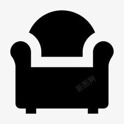 舒适把手沙发舒适家具图标高清图片