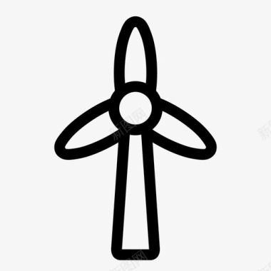 旋转木马风机风电场风能图标图标