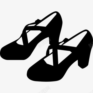 弗拉门戈舞黑色女鞋弗拉门戈舞平底鞋图标图标
