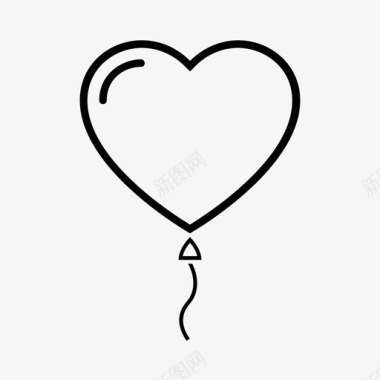 心形气球情人节爱情图标图标