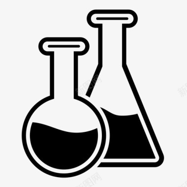 化学容器采购产品烧瓶科学药剂图标图标
