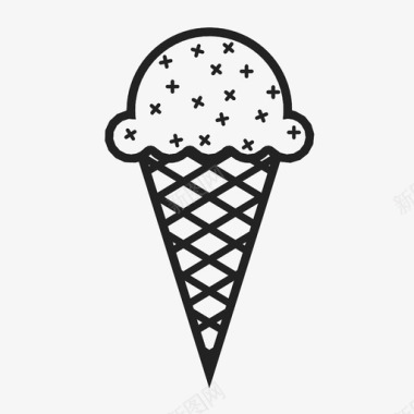 冰淇淋筒夏季客厅图标图标