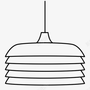 丹麦灯复古头顶图标图标