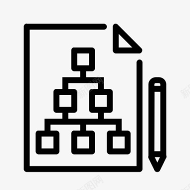 结构树形图表示钢笔图标图标