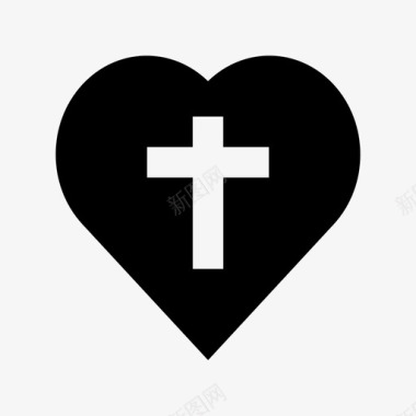 心与十字架耶稣在我心中图像图标图标