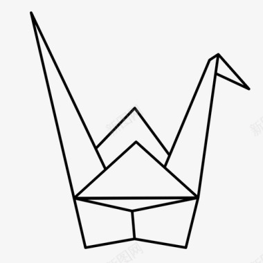 鹤纸折纸图标图标